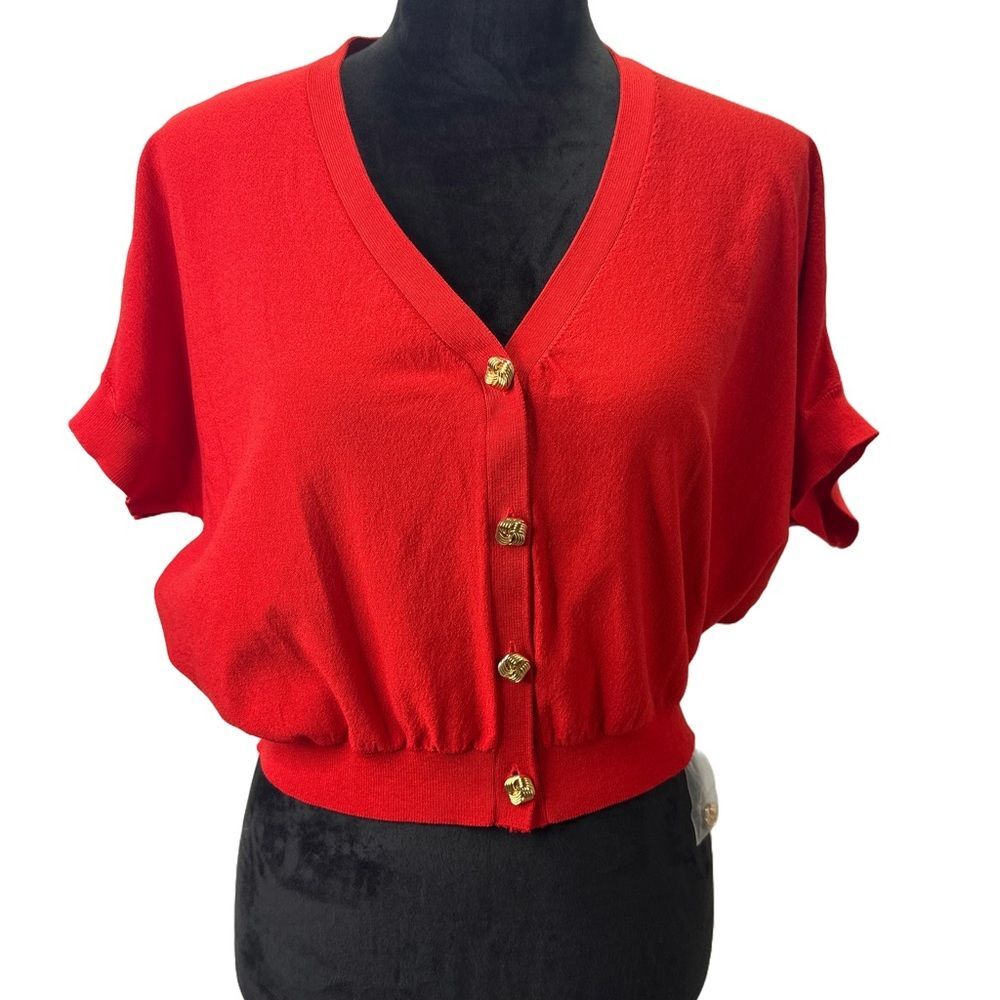 Mimosa Vintage Red Button-Up Cardigan Size L NWOT
